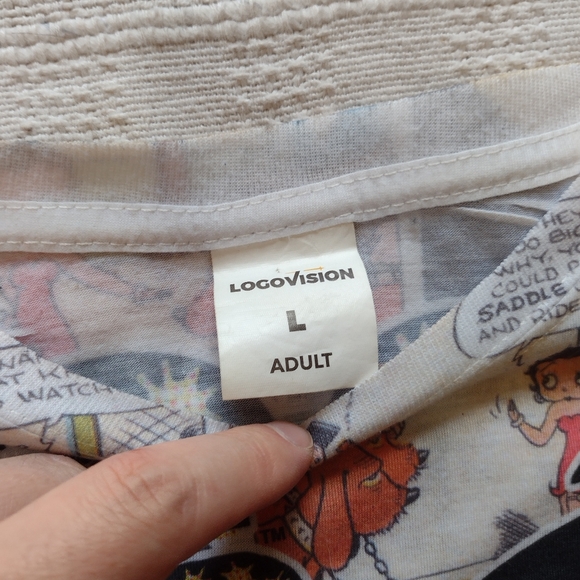 Vintage VTG 90s Rare Imported Betty Boop AOP All Over Print Shirt Unisex Large - Picture 4 of 6